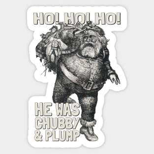 Chubby Santa Ho! Ho! Ho! Merry Xmas Sticker